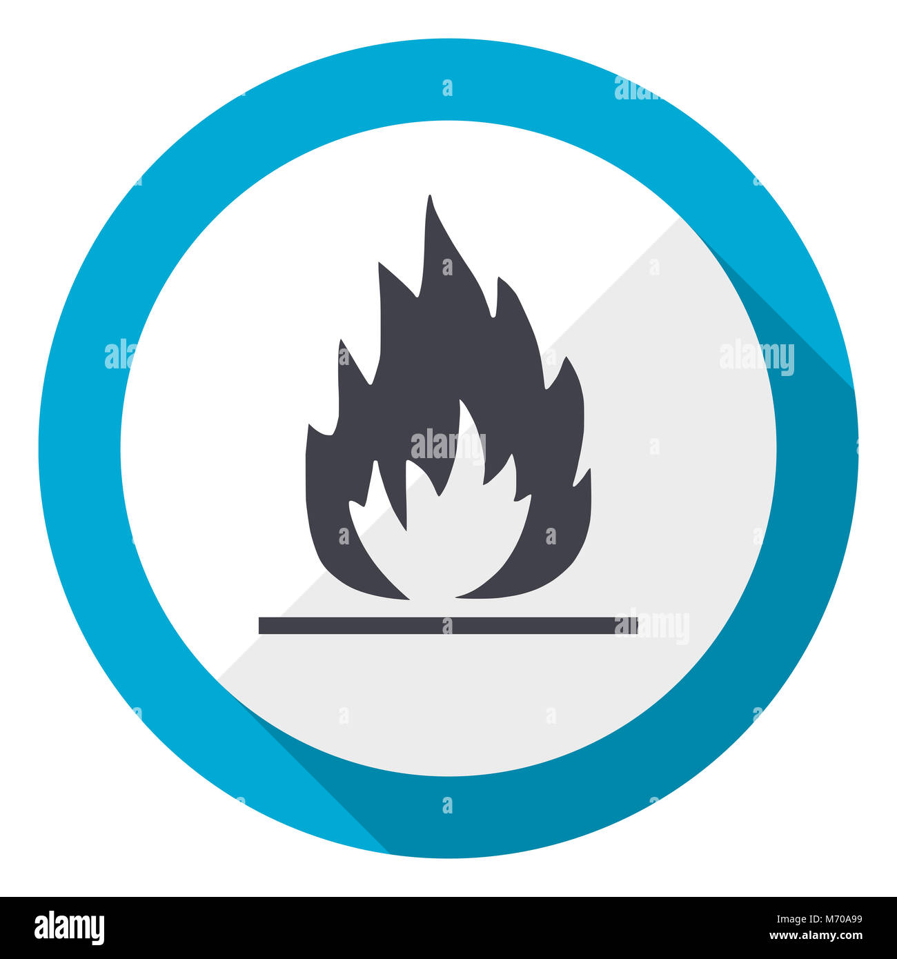 Flame blue flat design web icon Stock Photo - Alamy