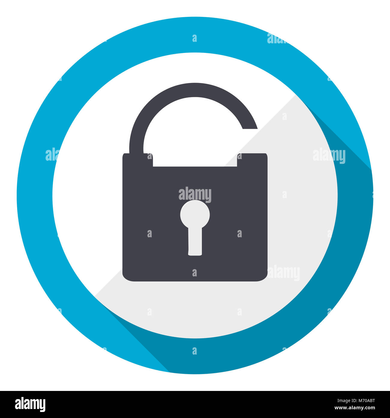 Padlock blue flat design web icon Stock Photo - Alamy