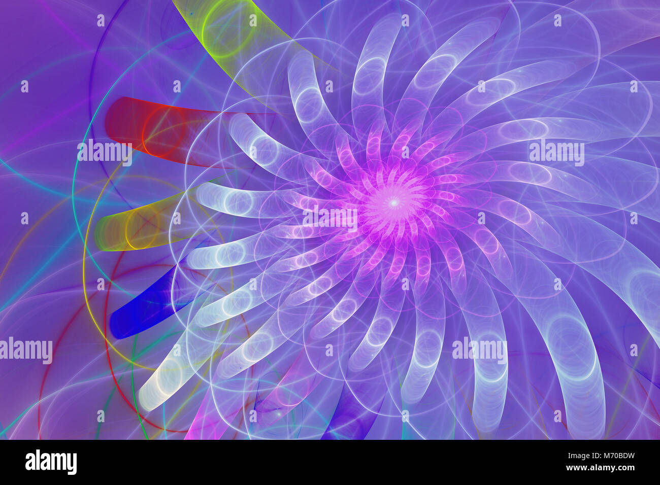 Fractal flower in gradient pink and purple Stock Photo