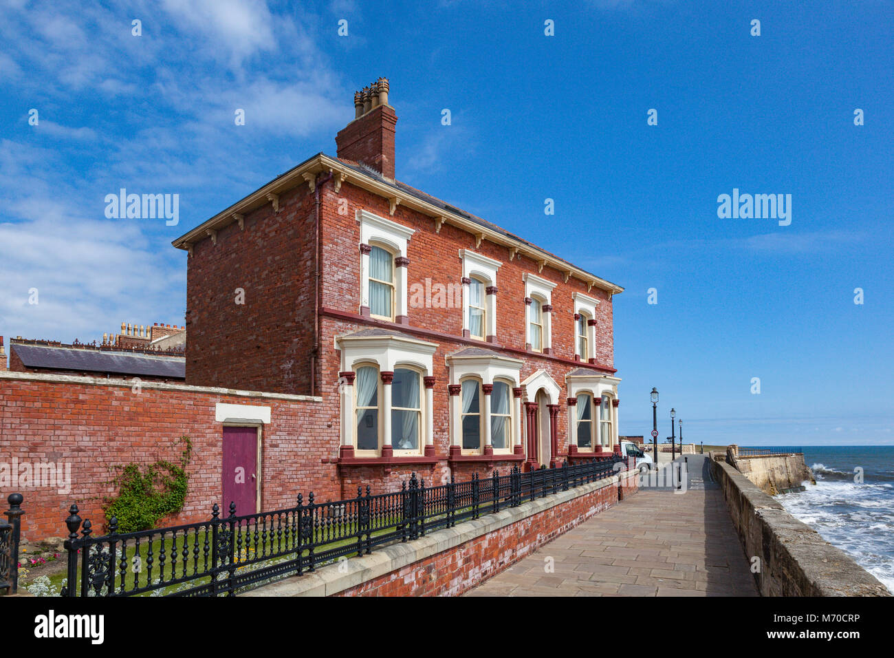 Attractive terrace houses on the waterfront at Headland in Hartlepool