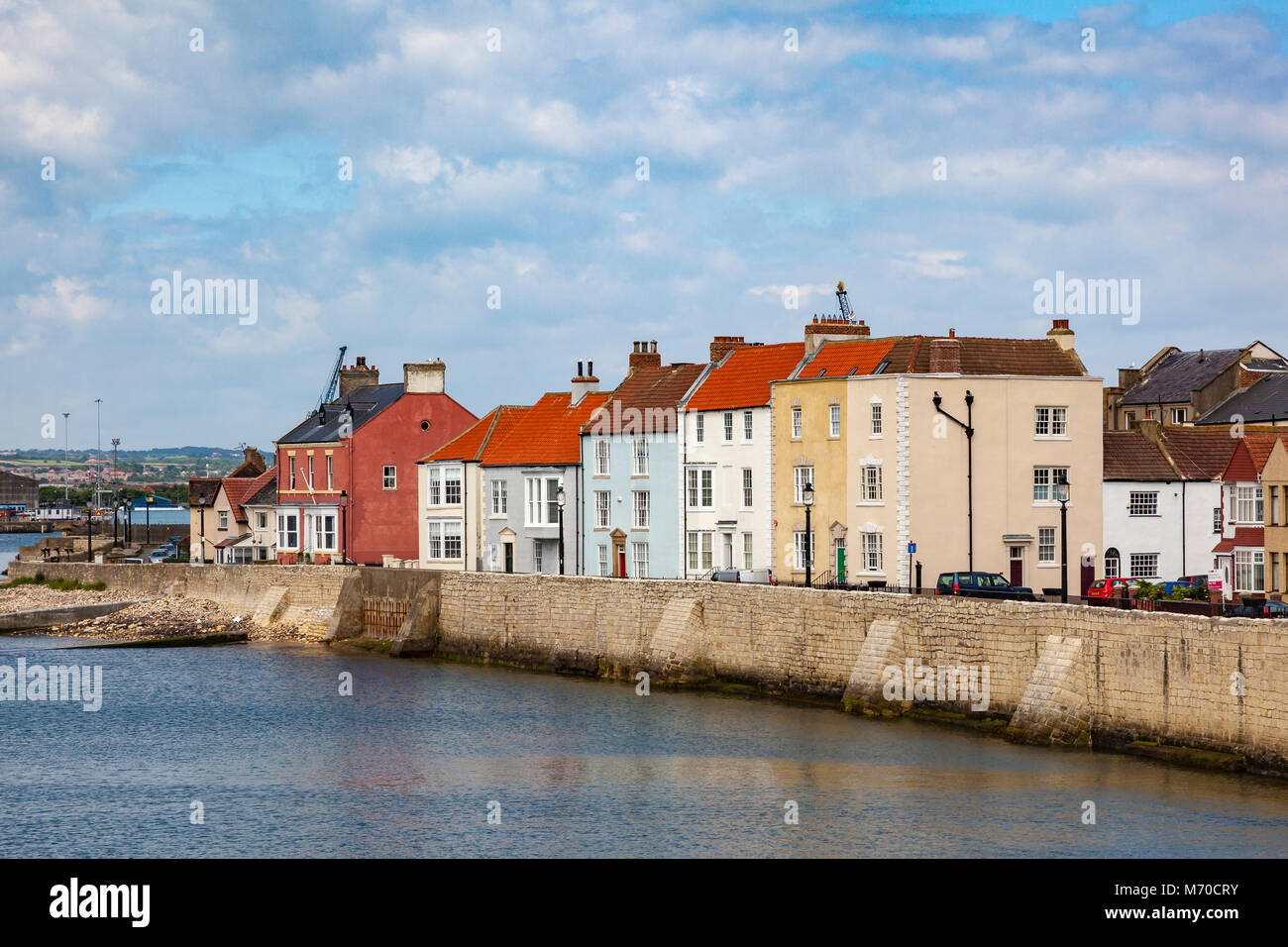 Attractive terrace houses on the waterfront at Headland in Hartlepool