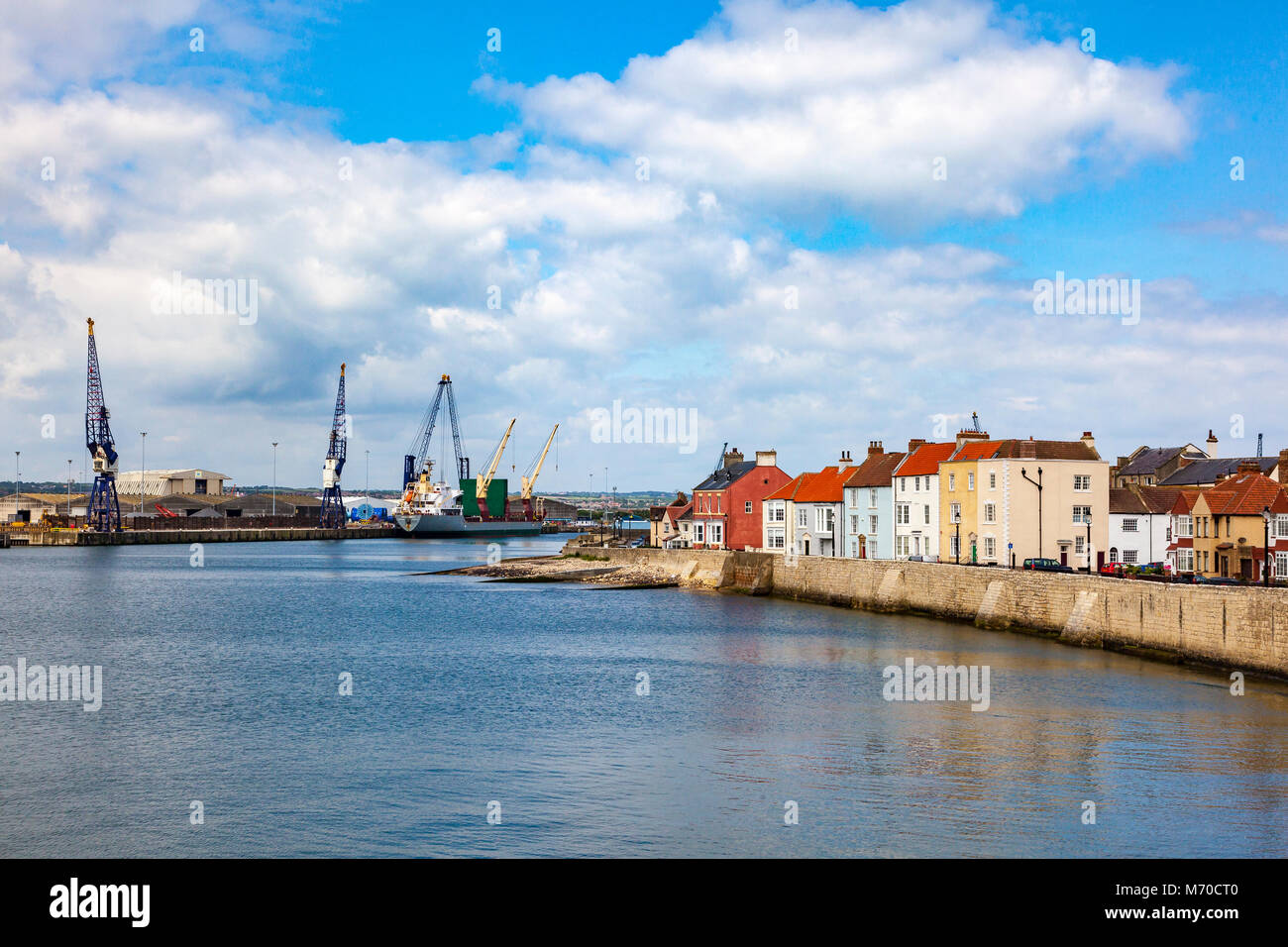 Attractive terrace houses on the waterfront at Headland in Hartlepool