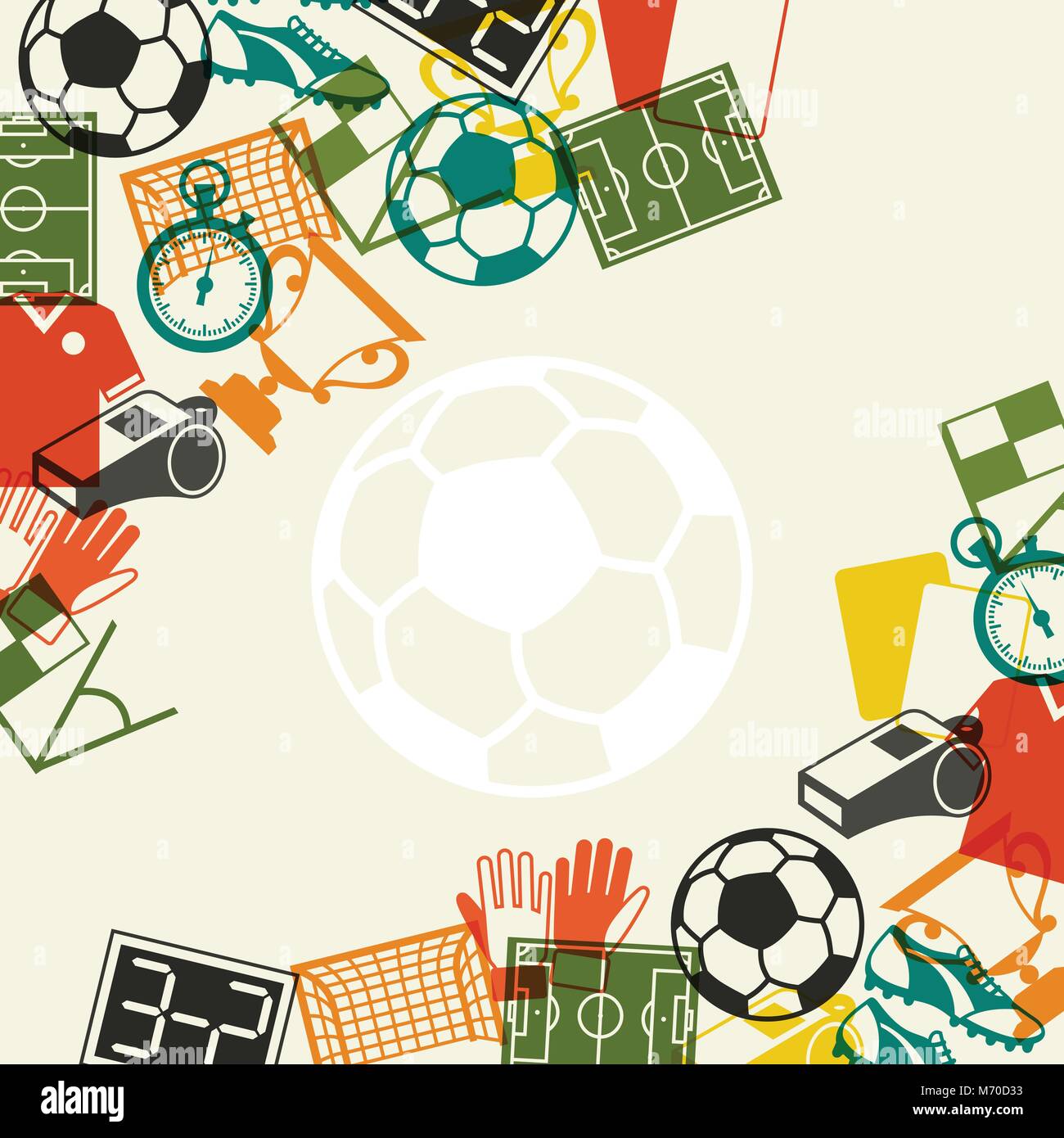 Sports background with soccer (football) flat icons Stock Vector Image &  Art - Alamy