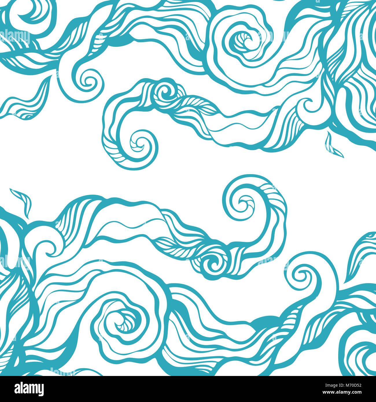 Ocean waves Hand drawn illustration Stock Vector Image & Art - Alamy