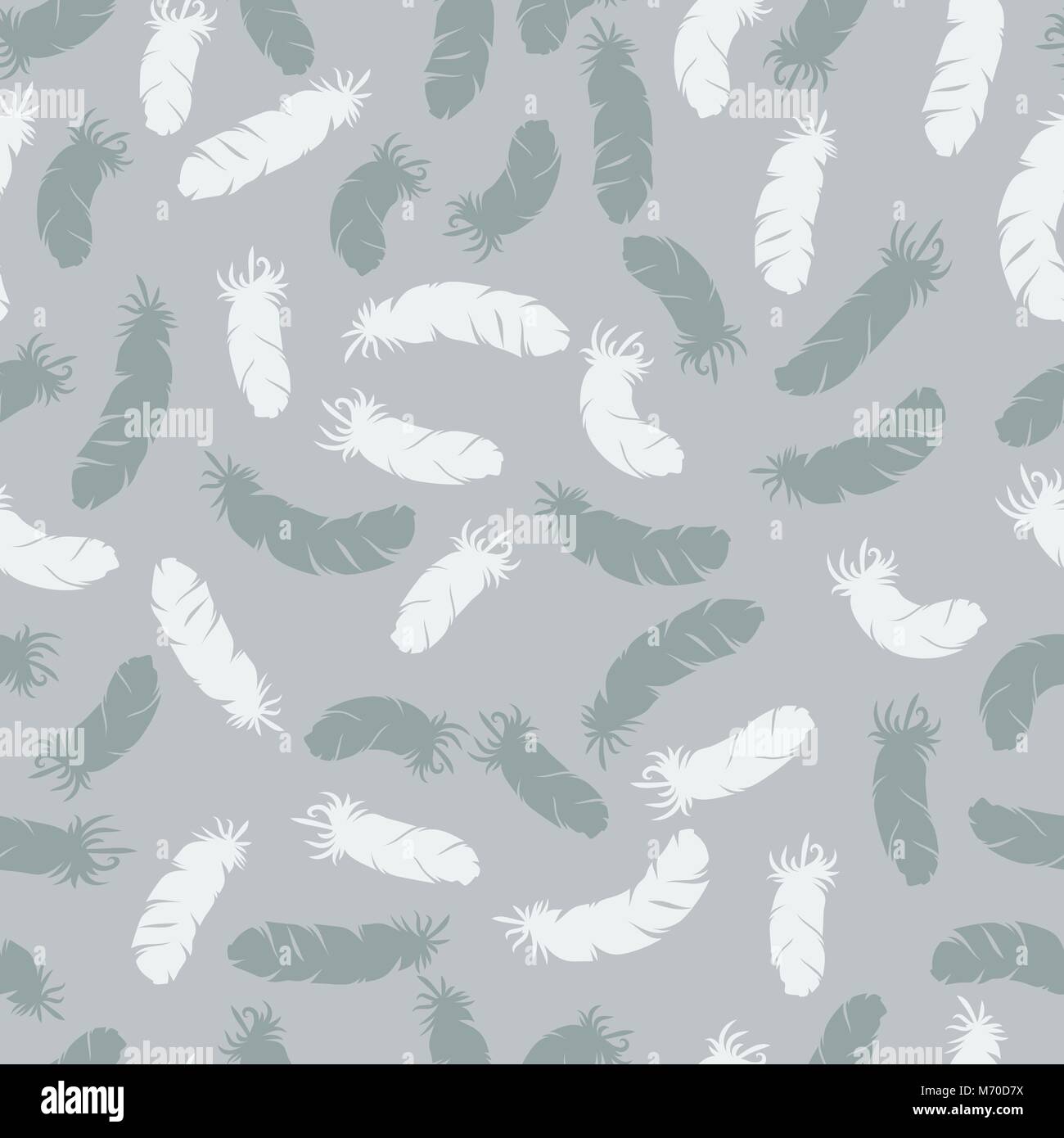 Seamless pattern with hand drawn bird feathers Stock Vector Image &amp; Art ...
