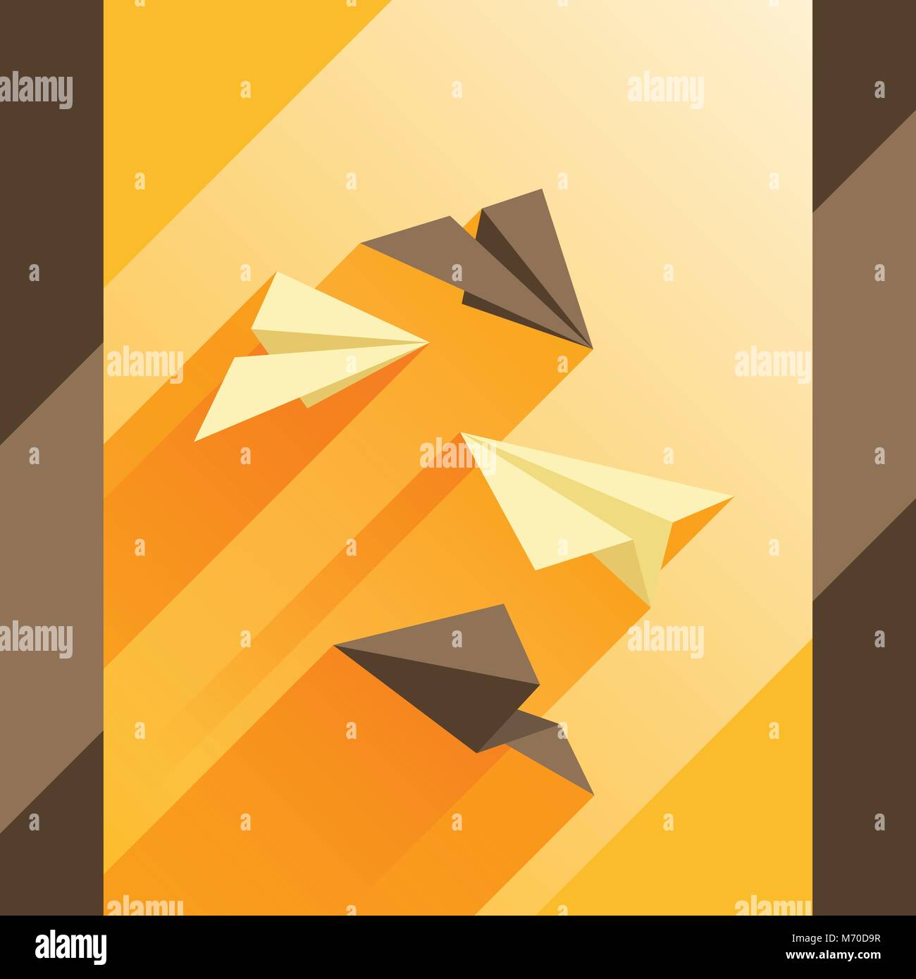 Illustration of paper planes in flat design style Stock Vector Image