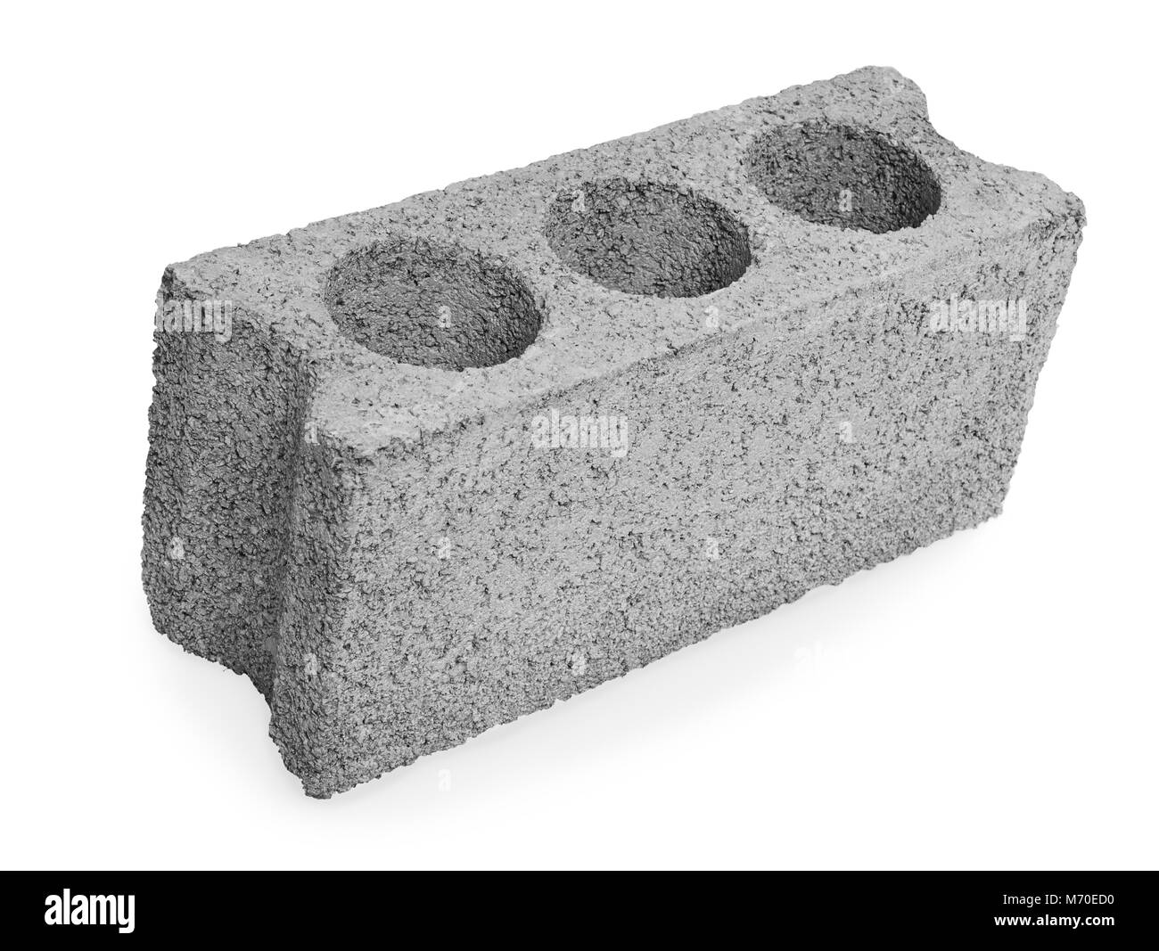 Concrete hollow block construction on a white background Stock ...
