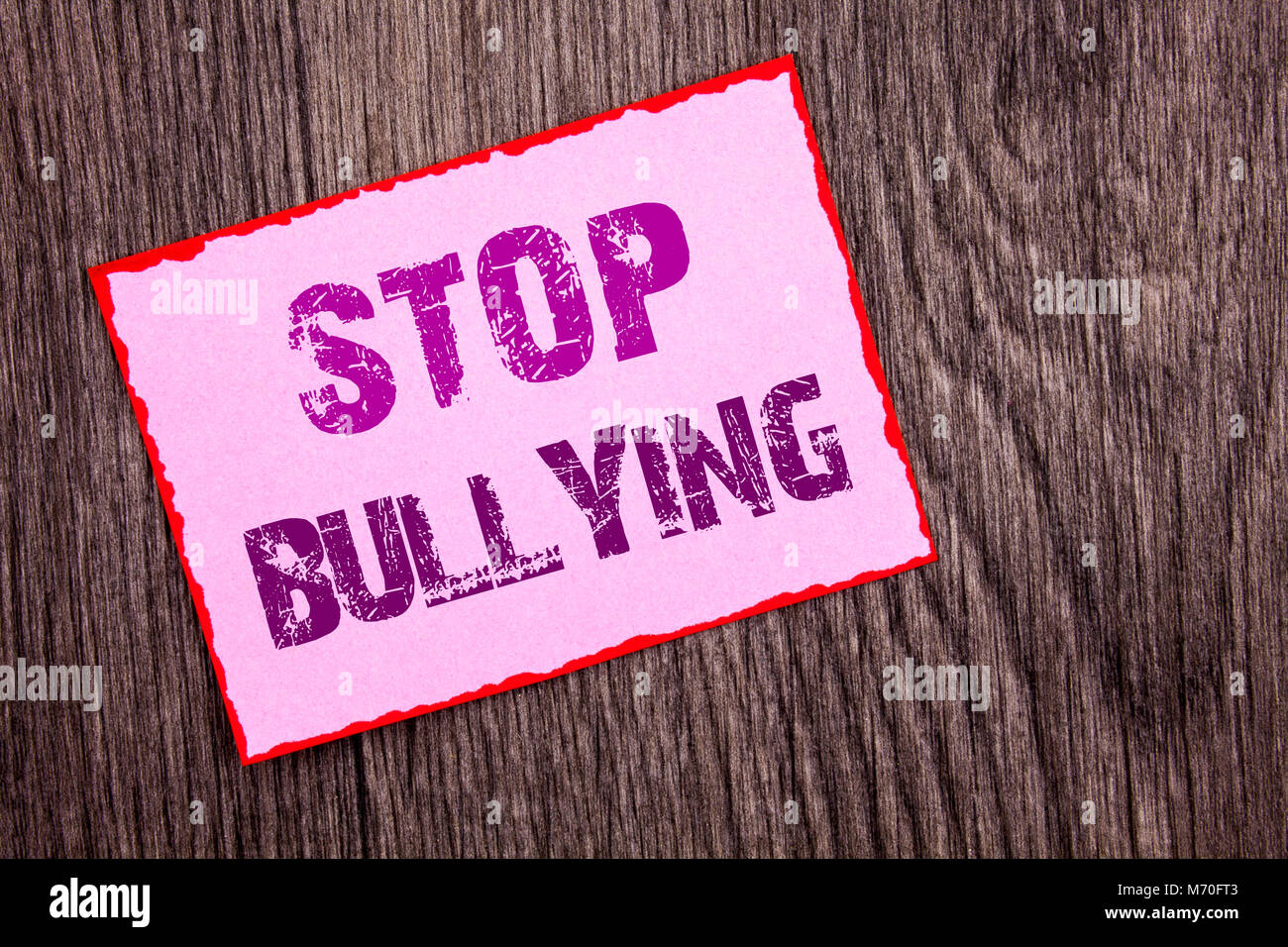 Handwriting Announcement text showing Stop Bullying. Conceptual photo ...