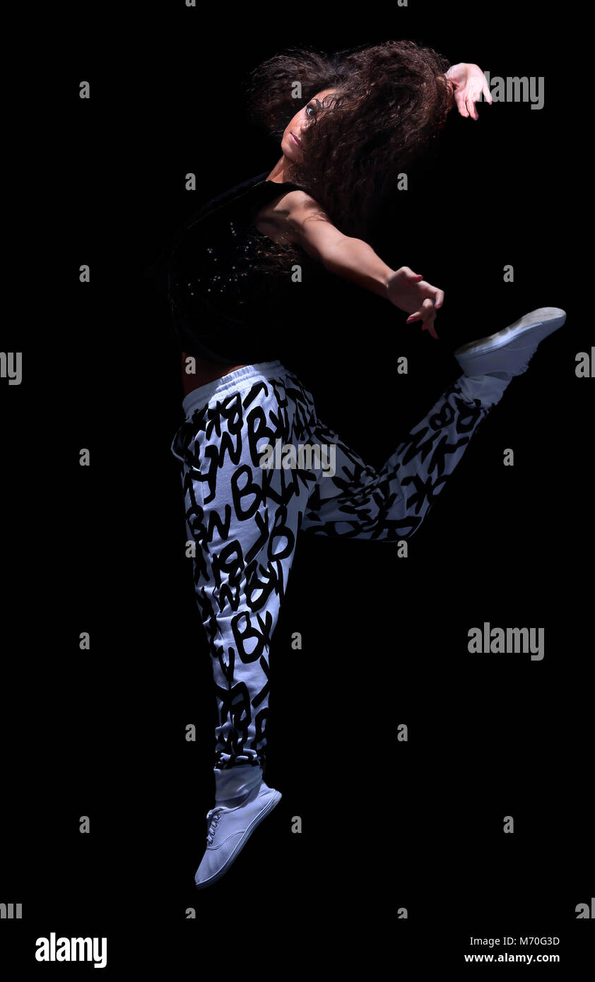 Teenage girl dancing hip-hop at studio Stock Photo - Alamy