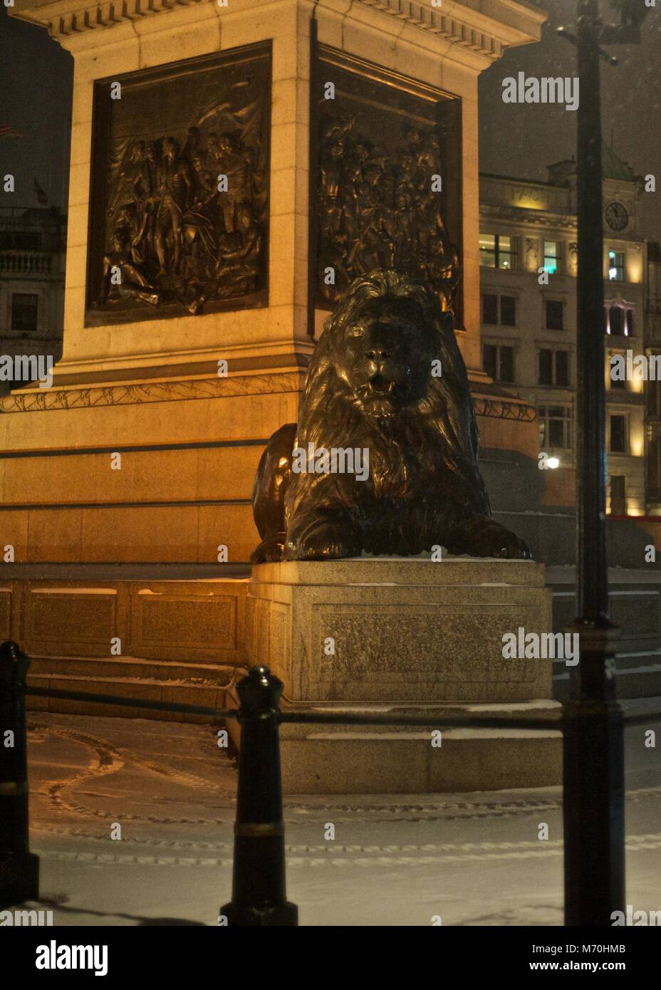 Trafalgar Square, at night Stock Photo - Alamy