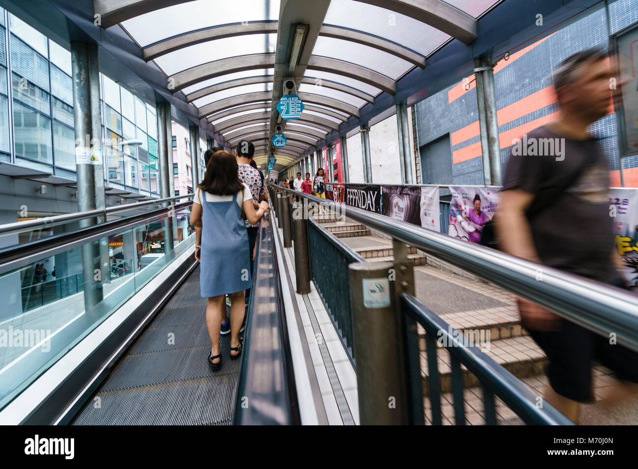 Mid Levels Escalator, the longest outdoor covered escalator in the