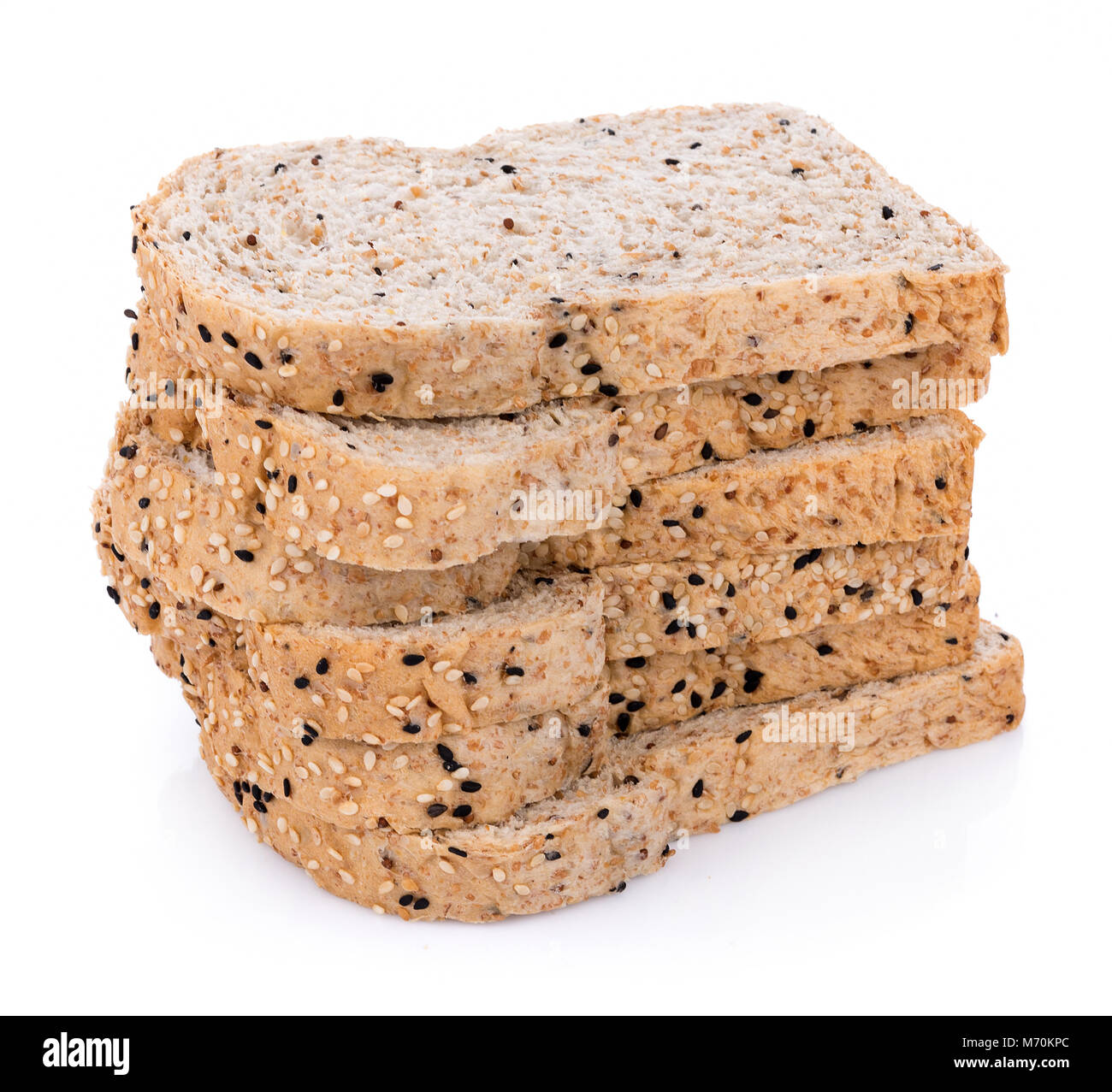 whole wheat bread isolated on white background Stock Photo - Alamy