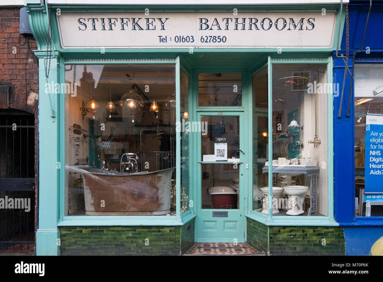 Stiffkey Bathrooms shop in Norwich, Norfolk, UK Stock Photo