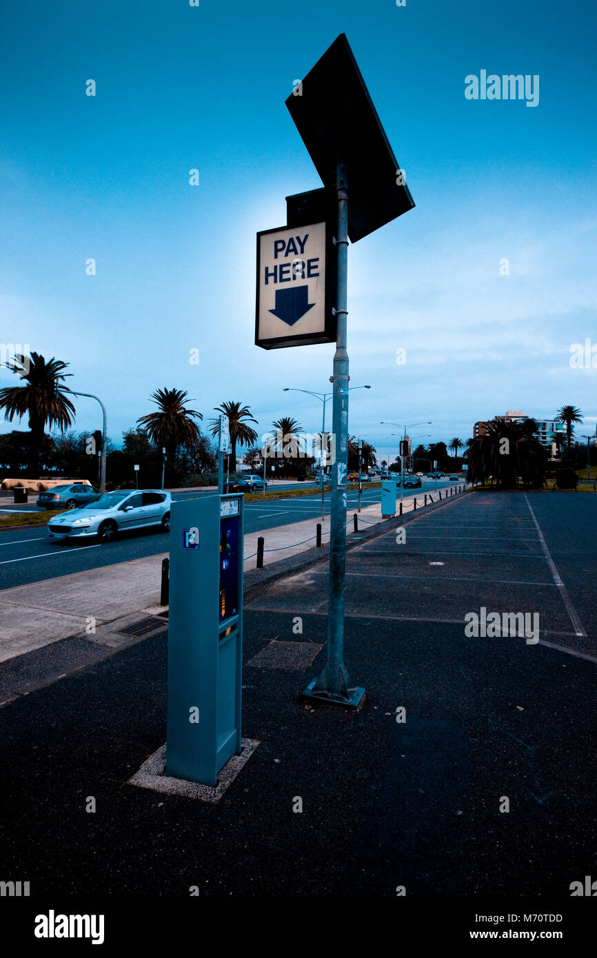 Car park sign, St Kilda, Australia. Stock Photo