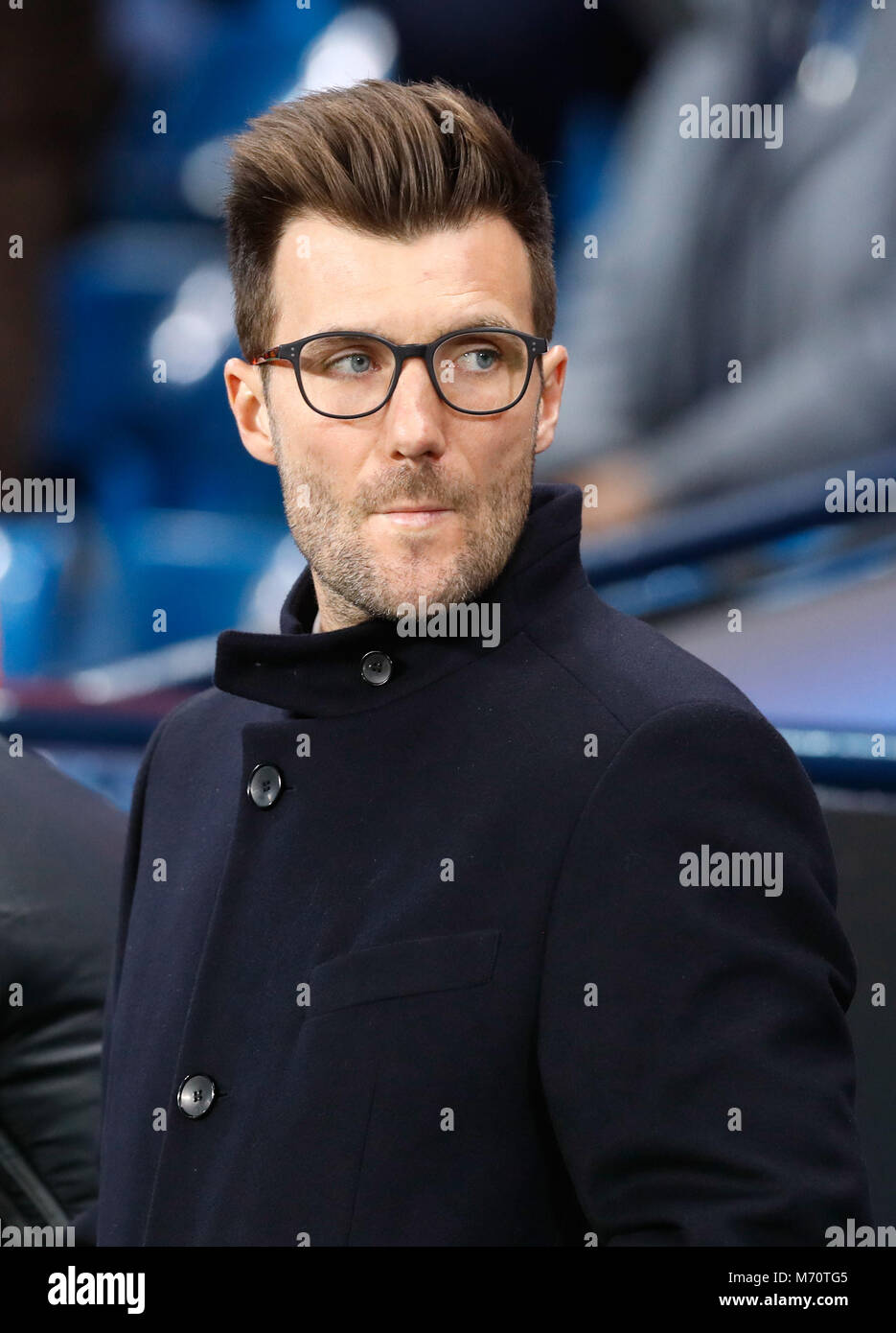 Fc Basel Manager Raphael Wicky Before The Uefa Champions League Round Of 16 Second Leg Match At The Etihad Stadium Manchester Stock Photo Alamy
