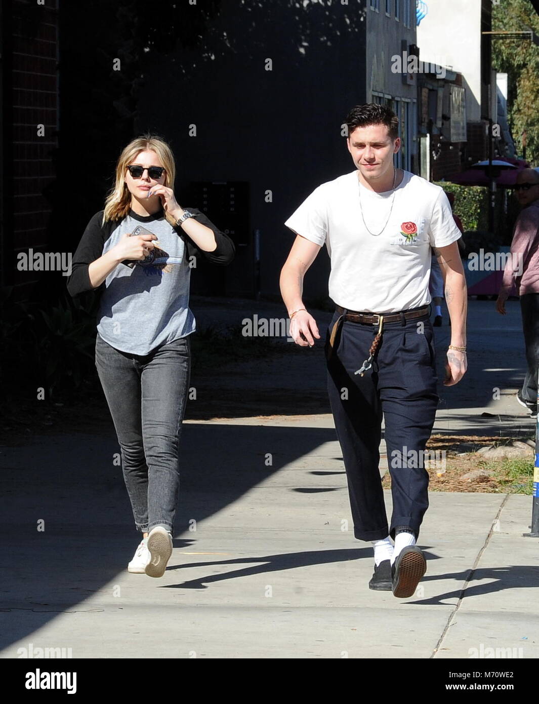 Brookyln Beckham and girlfriend Chloe Moretz enjoys a lunch date at