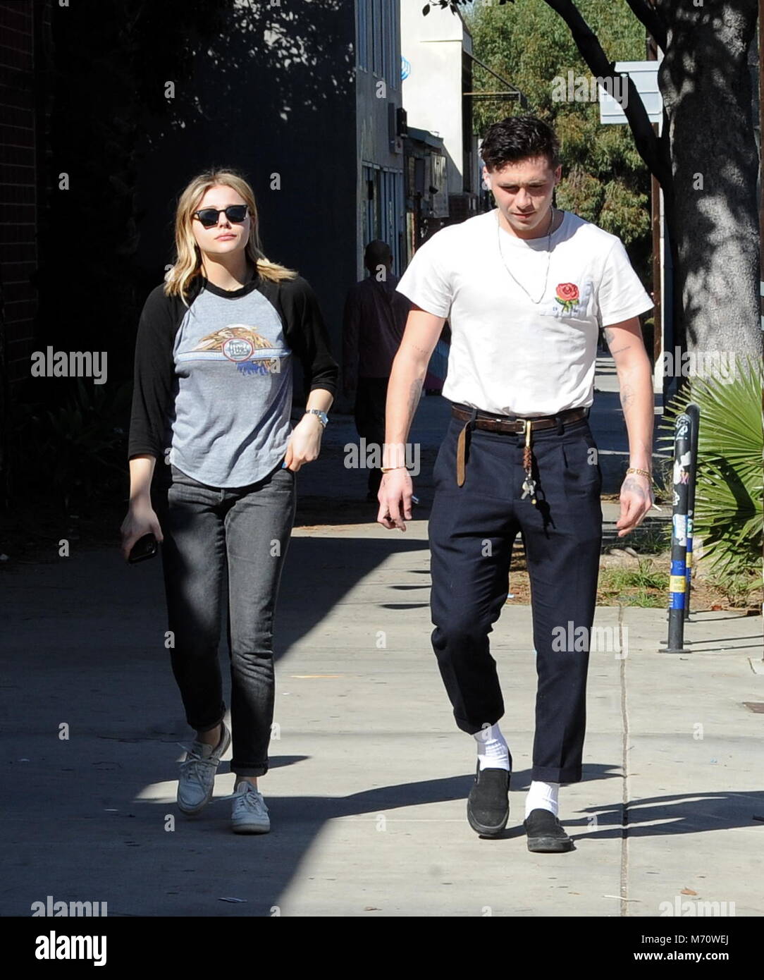 Brookyln Beckham and girlfriend Chloe Moretz enjoys a lunch date at