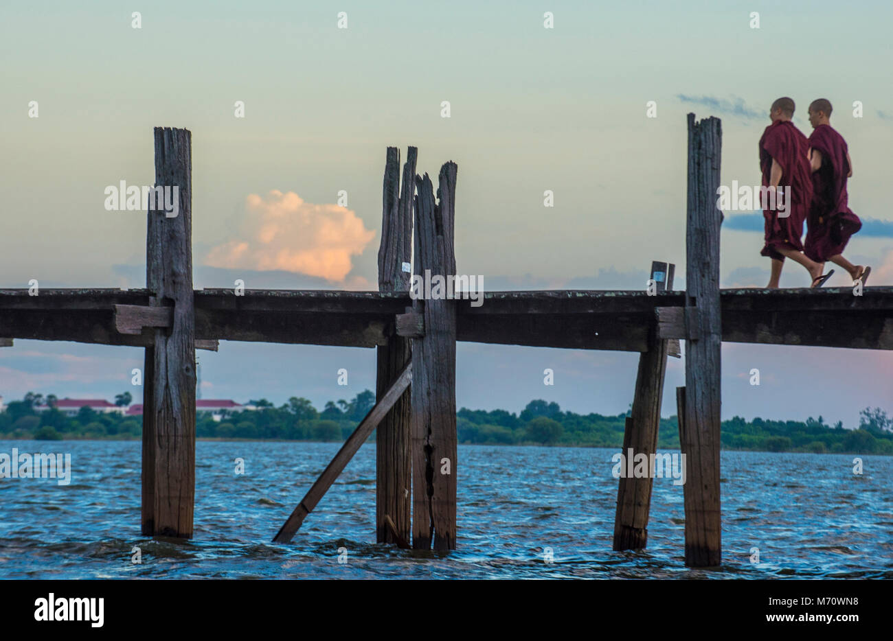 The U Bein Bridge in Amarapura Myanmar Stock Photo - Alamy