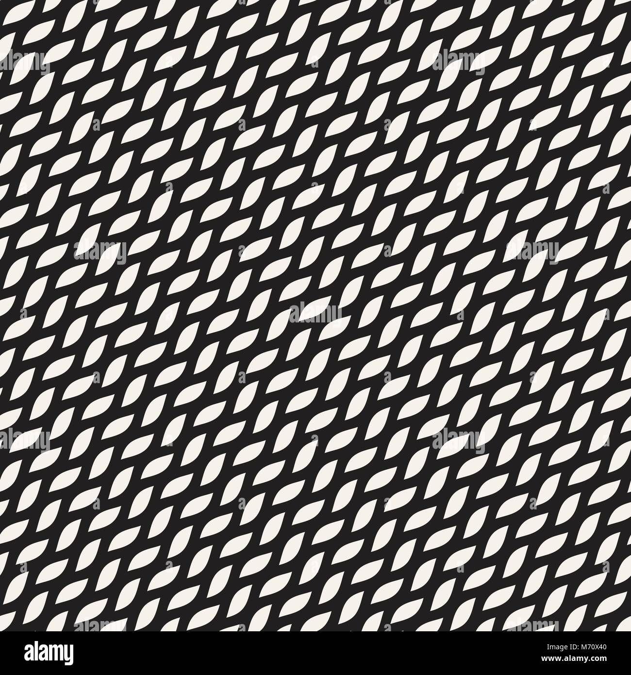 Vector Seamless Black and White Hand Drawn Wavy Lines Pattern Stock ...
