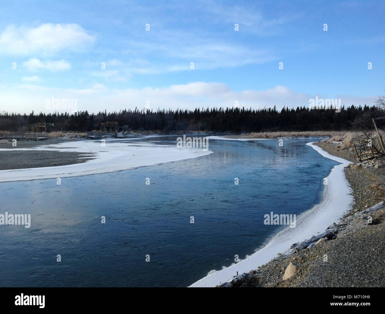 Brooks River seen from the Corner . On Friday, February 14, 2014 two of ...