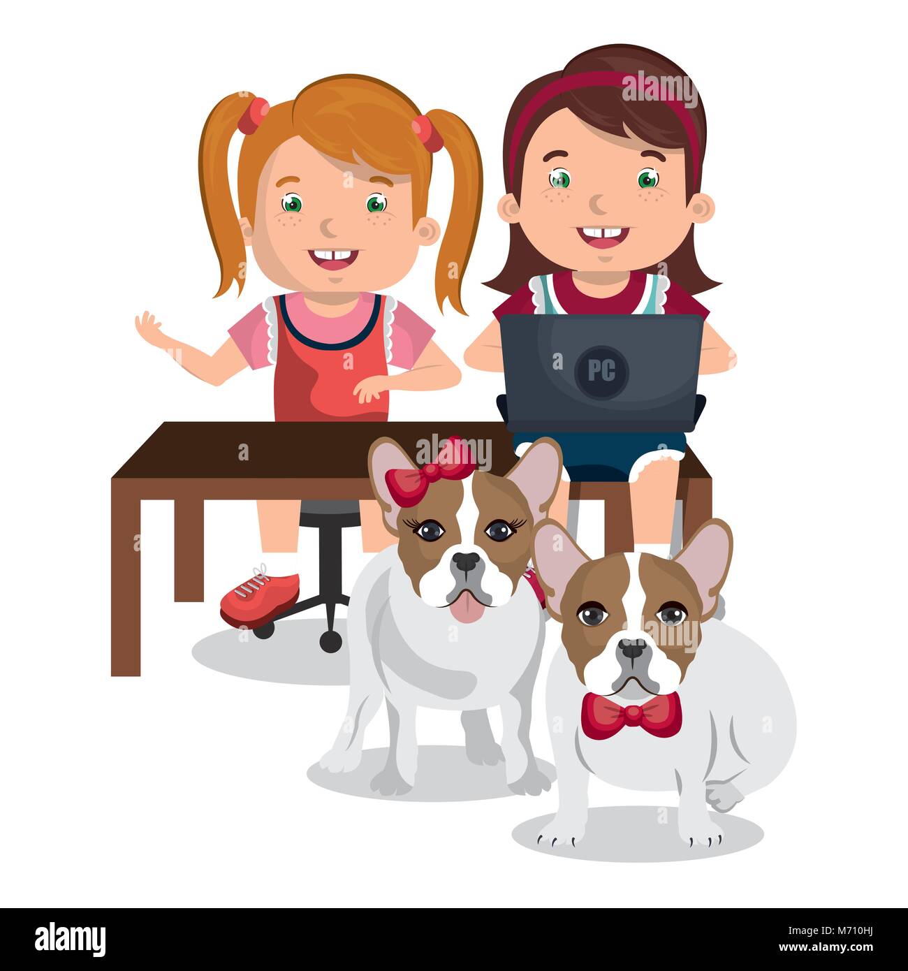 kids with pets characters vector illustration design Stock Vector Image ...