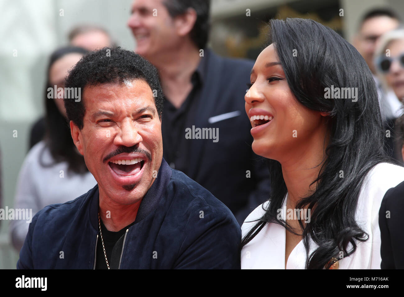 Hollywood, Ca. 7th Mar, 2018. Lionel Richie and Lisa Parigi pictured at ...