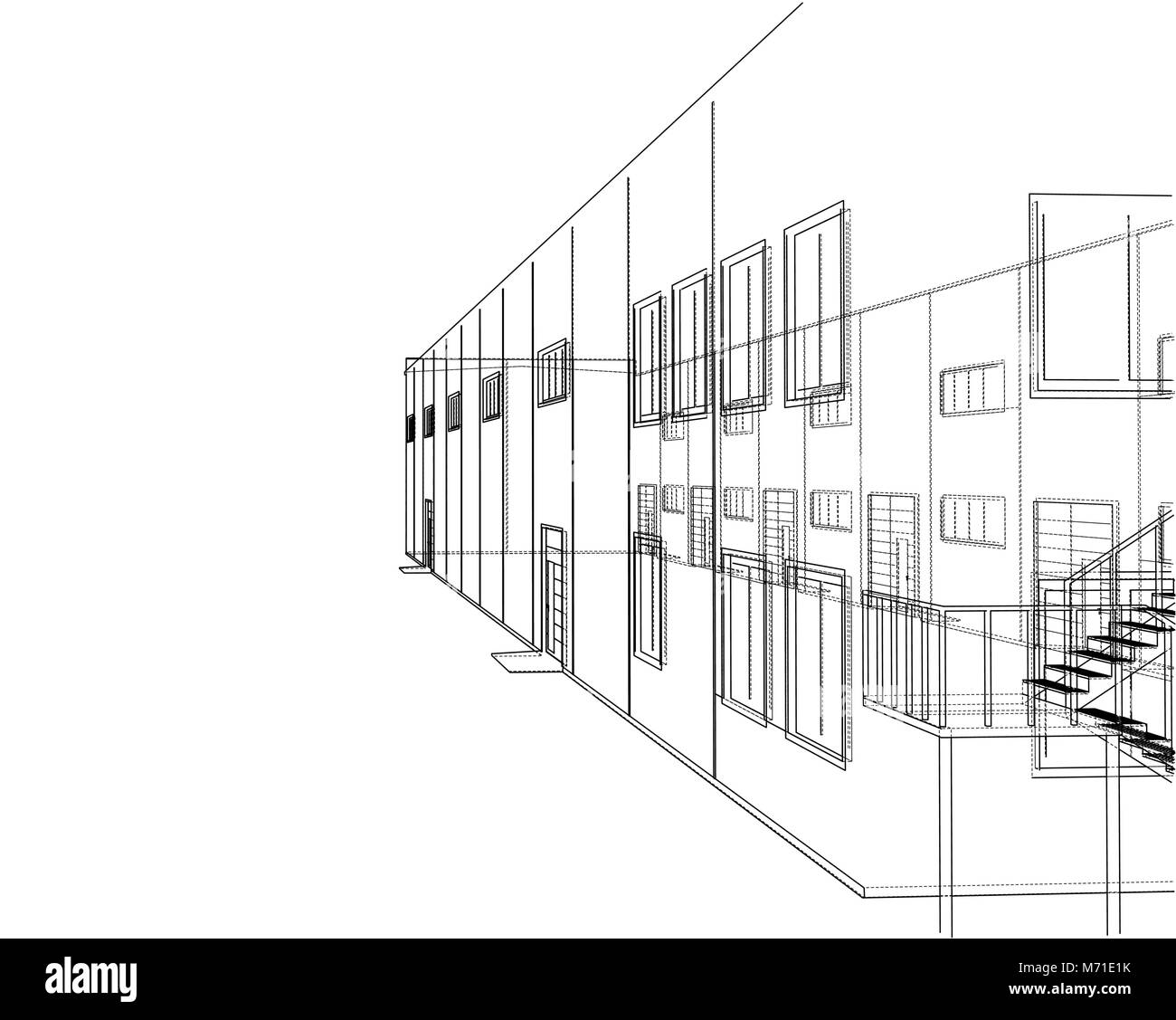 Vector Rendering Style Concept of building. Vector rendering of 3d Stock Vector Image & Art ...