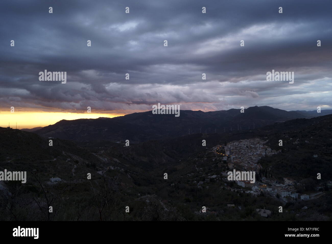 Dark Cloudy Sky Over Andalusia Stock Photo