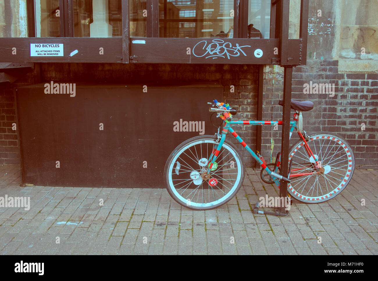 Fixie bike in London's fashionable Shoreditch district Stock Photo