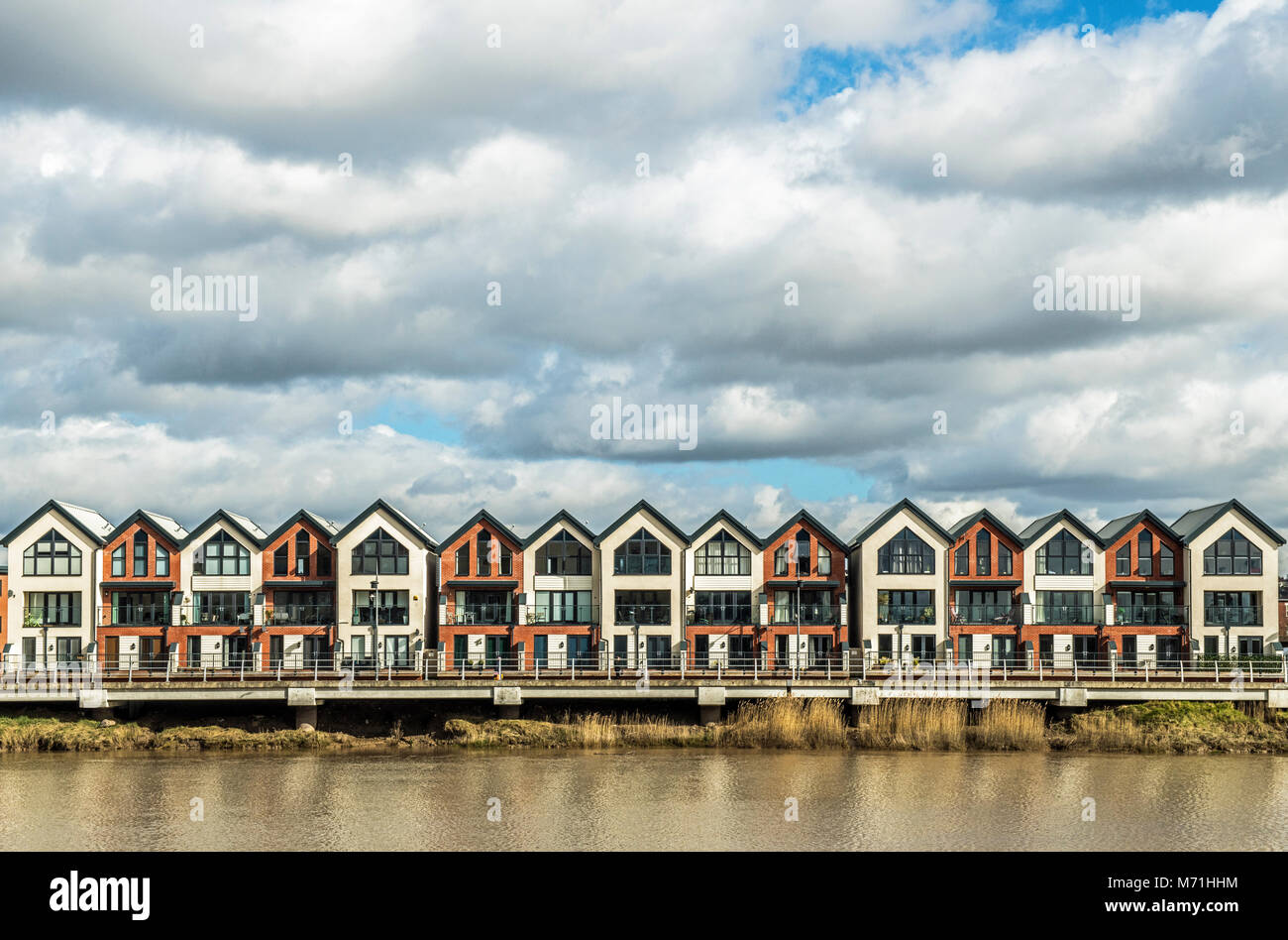 New Housing Development on the east side of the River Usk, Newport ...