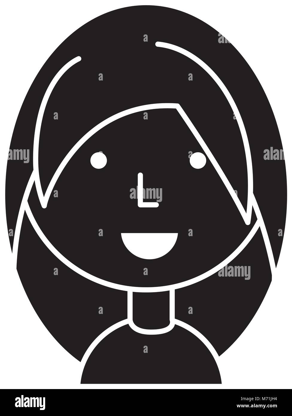 Cartoon girl icon over white background vector illustration Stock ...