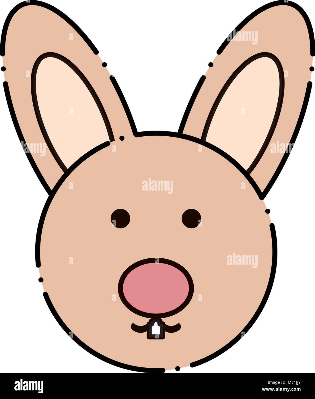 cute rabbit animal icon over white background, colorful design. vector ...