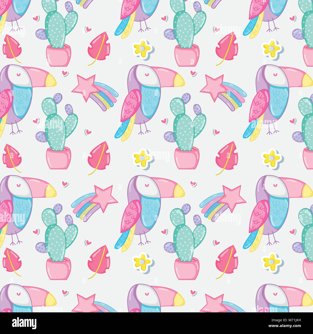 Punchy pastel cute animals background pattern Stock Vector Image & Art