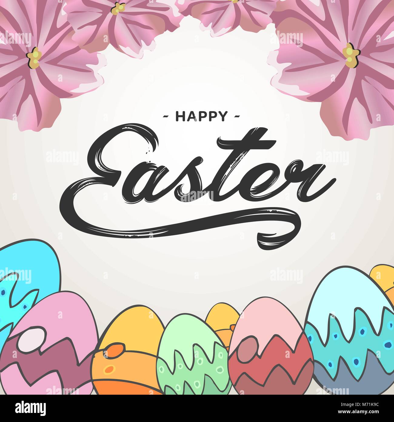 Happy Easter lettering greeting text vector illustration. Happy easter image. Stock Vector