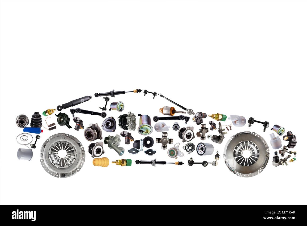 Auto Parts, Vehicle Parts, Car Accessories Isolated On A White Background.  Stock Photo, Picture and Royalty Free Image. Image 140363200., Auto  Accessories