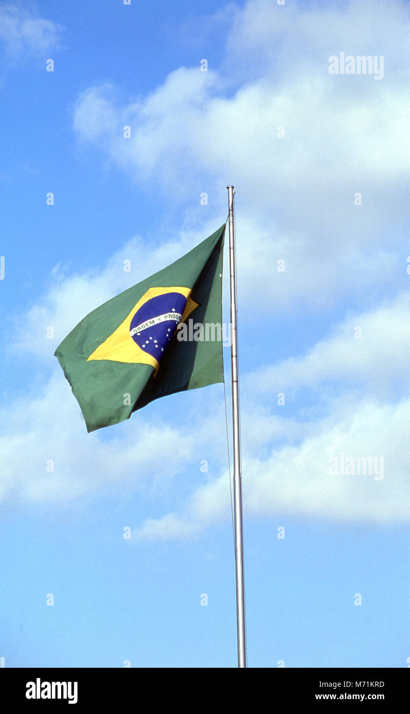 Mast, Brazilian flag, Brazil Stock Photo Alamy