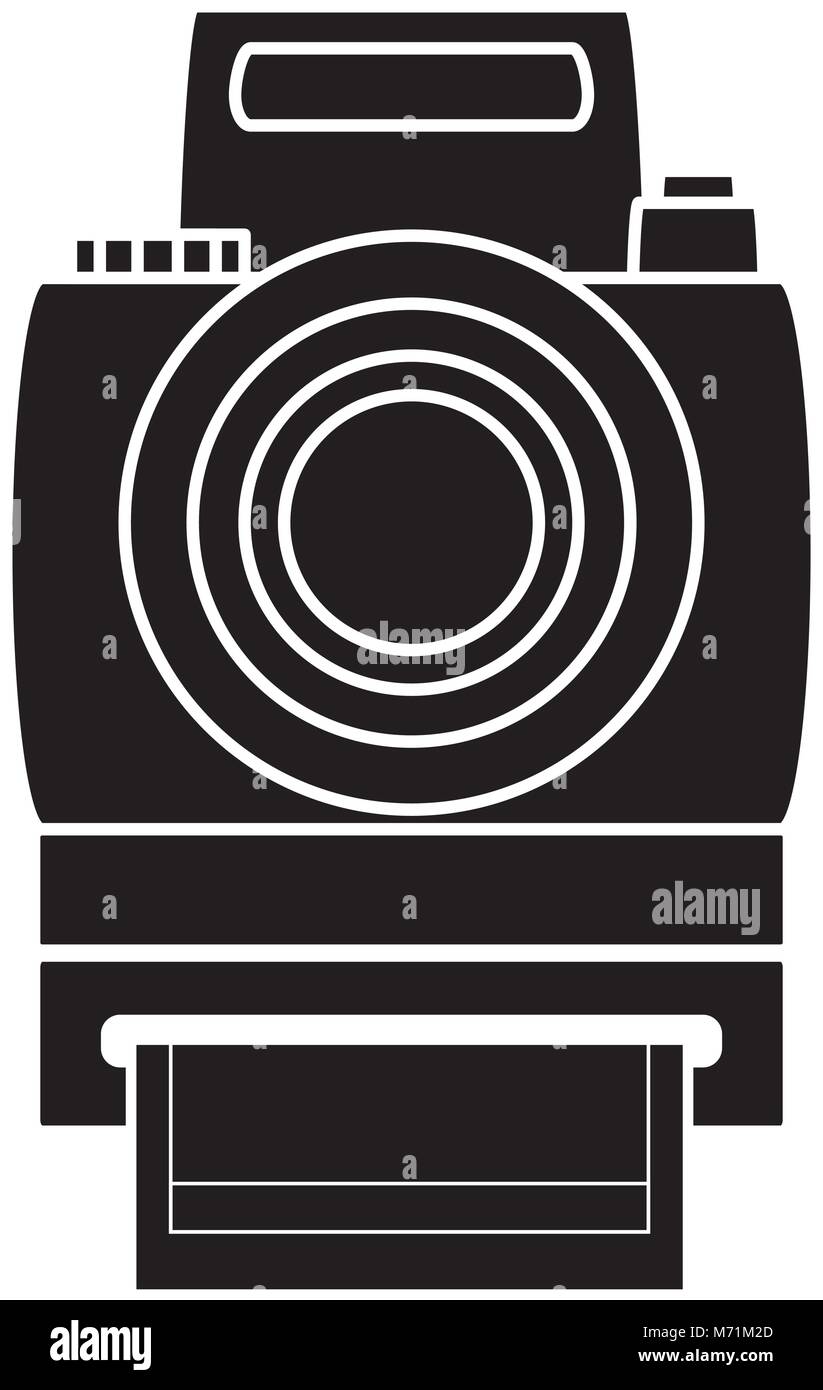Instant camera icon over white background, vector illustration Stock ...