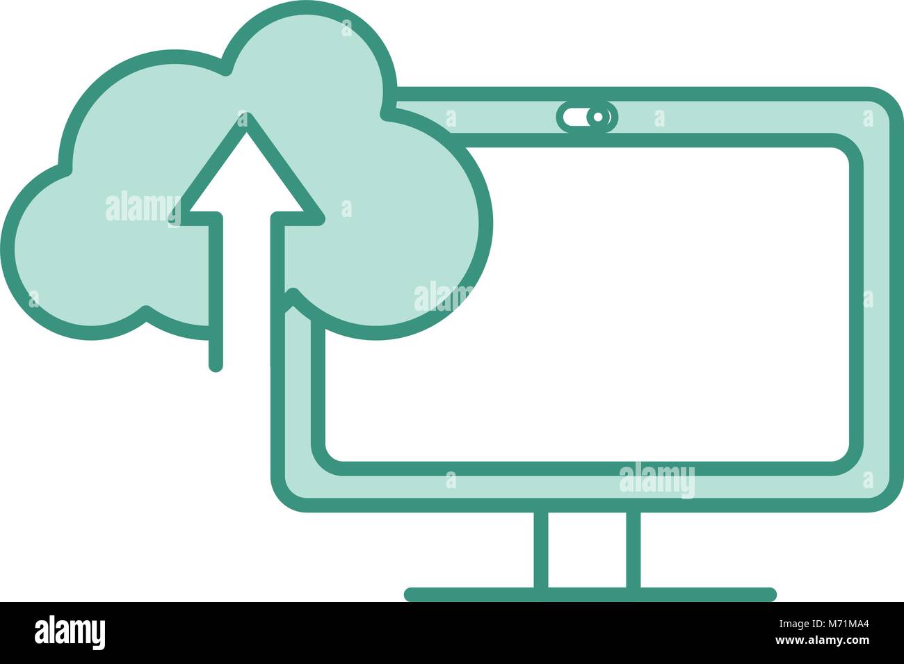 duo color computer technology with cloud data loading vector ...