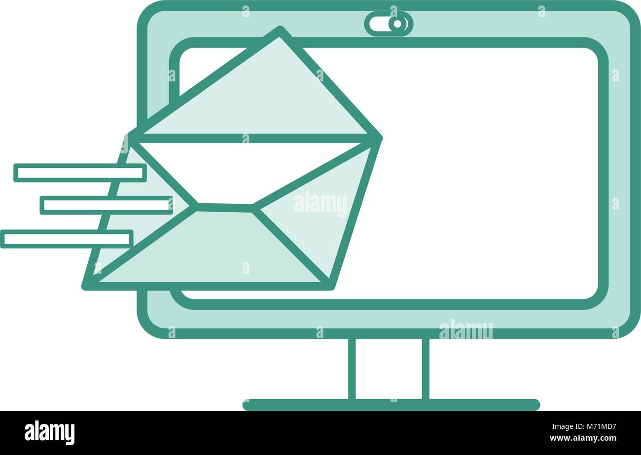 duo color computer technology with e-mail letter message vector ...