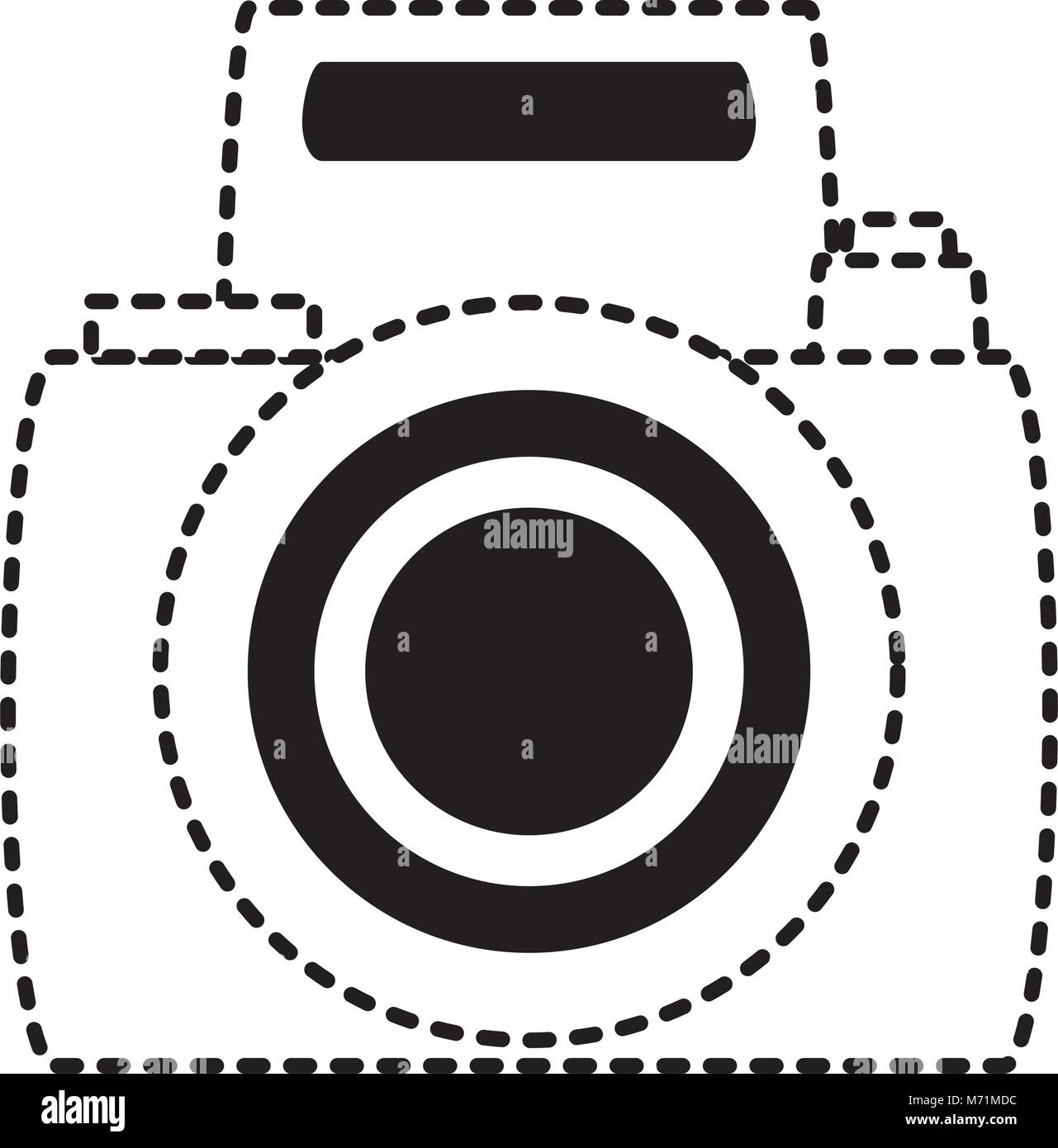 photographic camera icon over white background, vector illustration ...