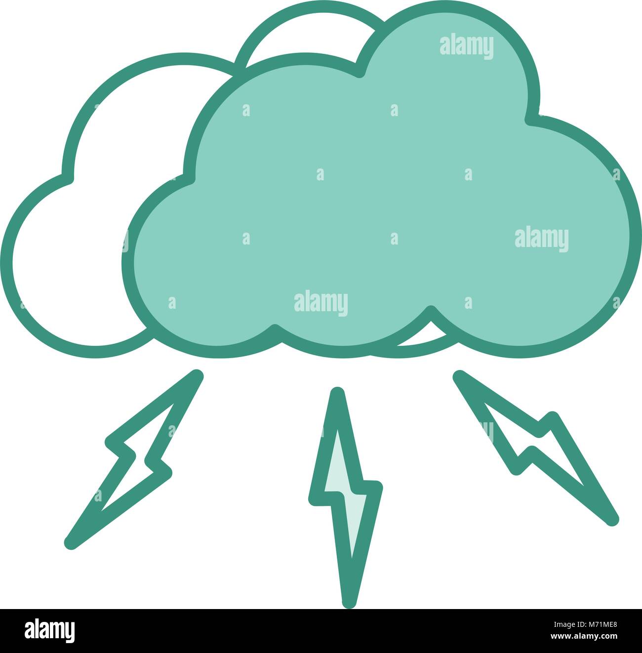 duo color nice nature cloud thunder weather in the sky vector ...