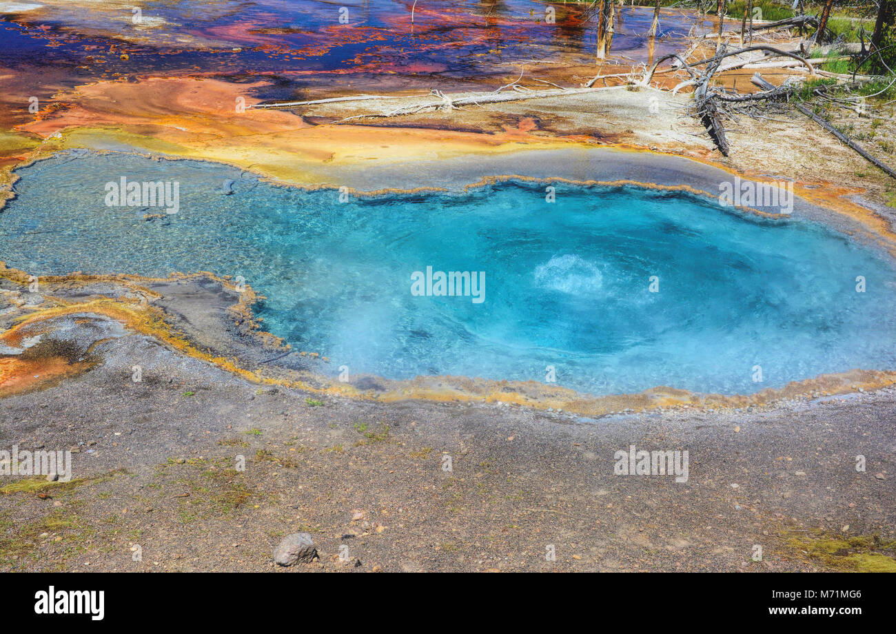Yellowstone - Firehole Spring - Amazing Colors Stock Photo - Alamy