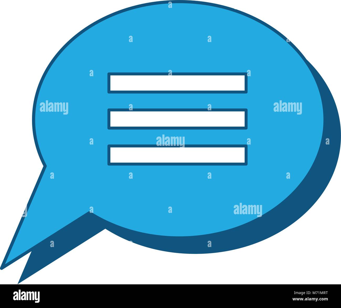 speech bubble icon over white background, blue shading design. vector ...