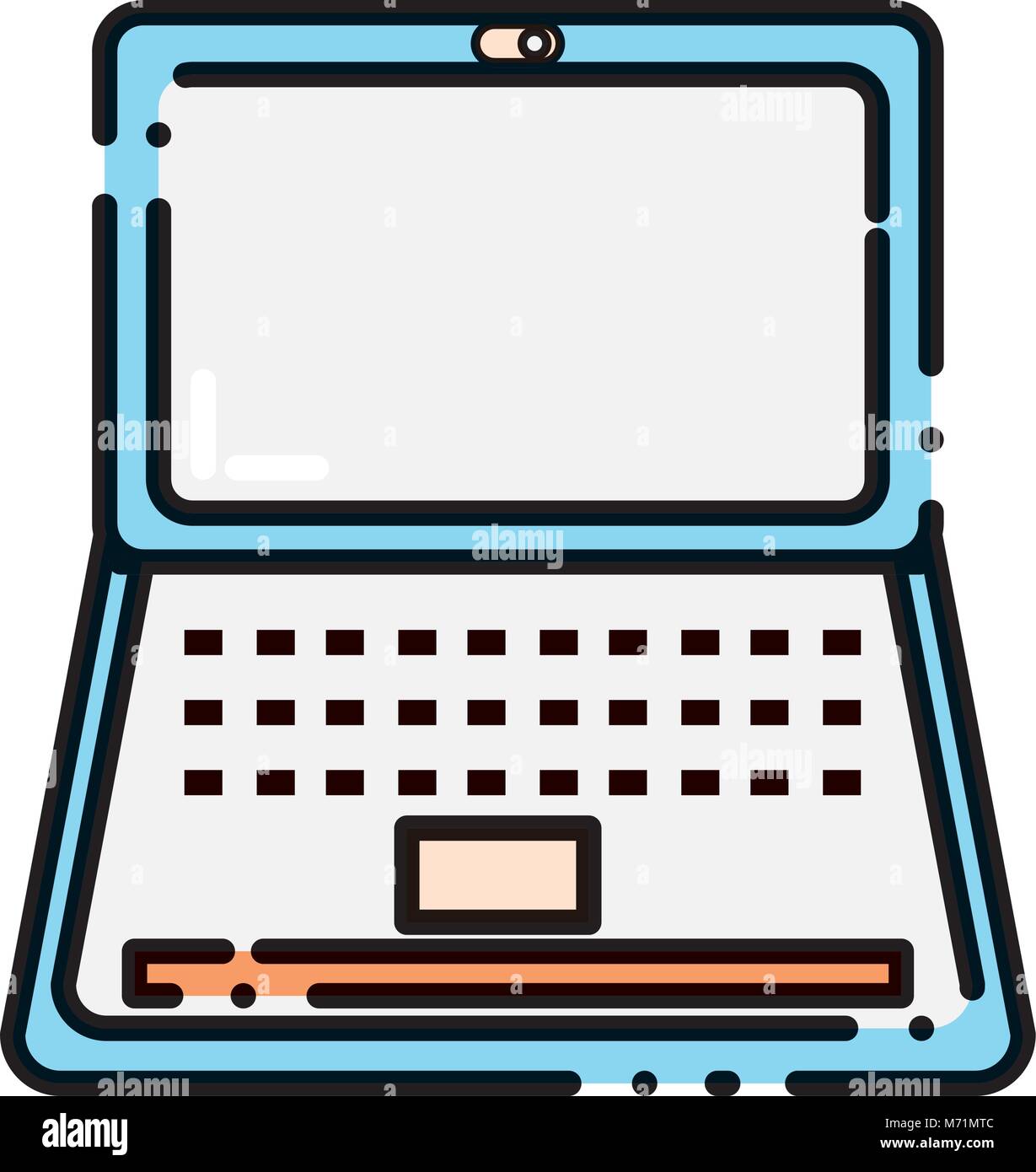 Dotted Line Computer dashed line electronic laptop technology to business service vector ...