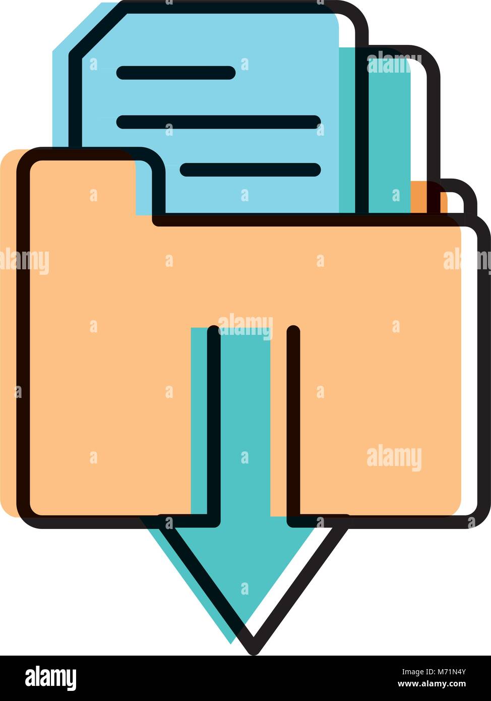 moved color file folder downloading documents information vector ...