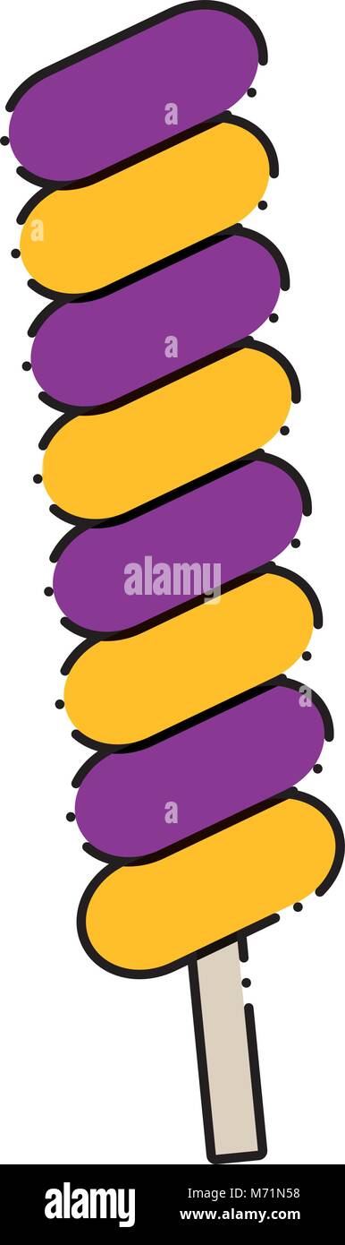 Candy stick icon over white background, colorful design. vector ...