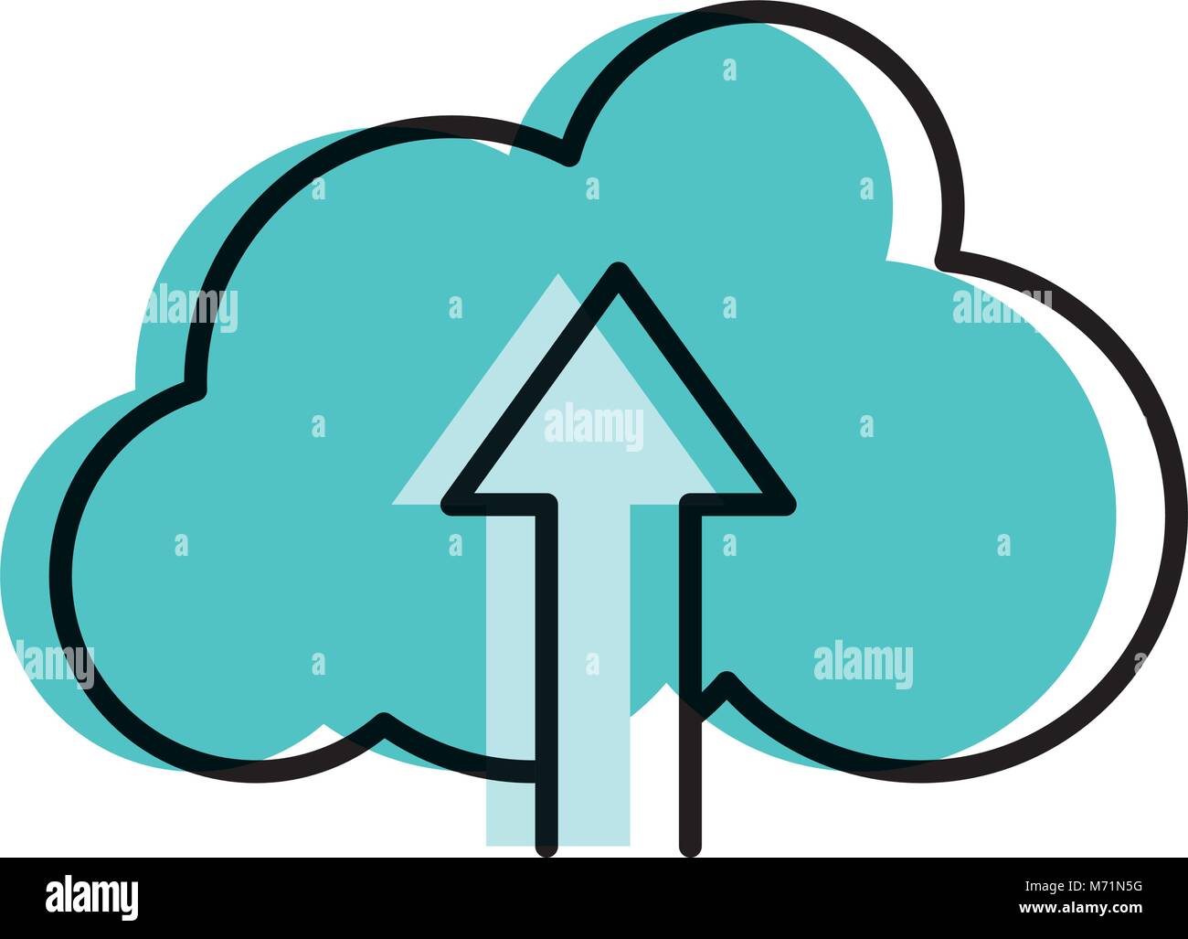 moved color cloud data connection loading server vector illustration ...