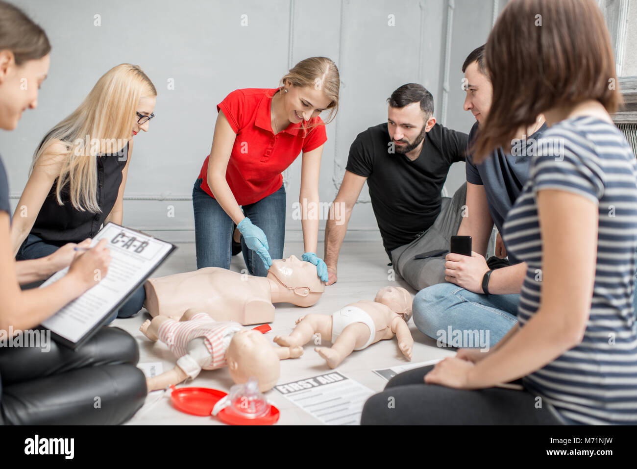 First aid training Stock Photo - Alamy