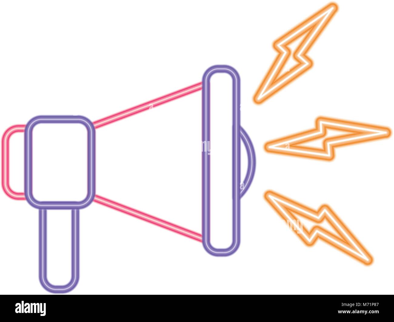 neon line megaphone sound audio message communication Stock Vector ...