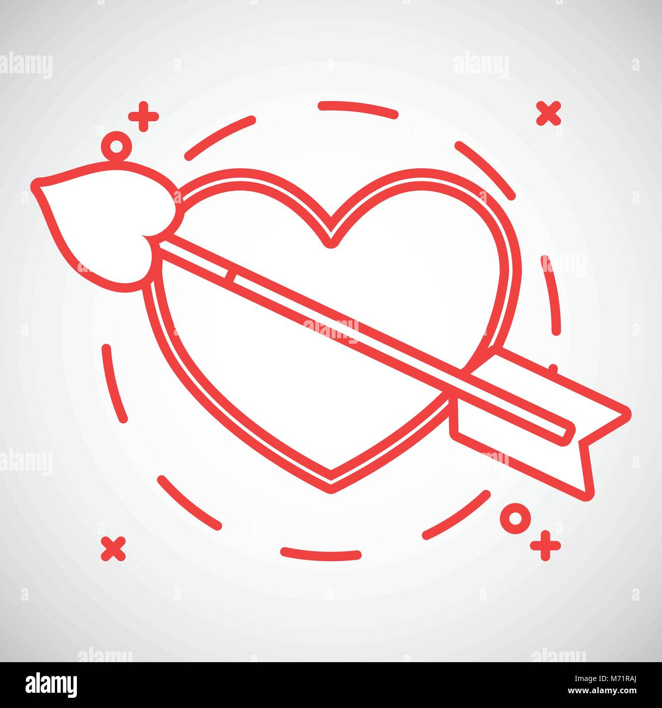 arrowed heart icon over white background, colorful design vector ...